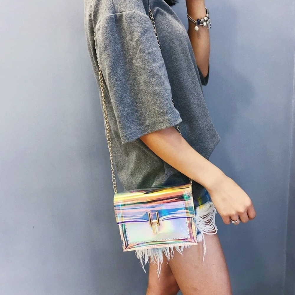 Transparent Iridescent Crossbody Bag
